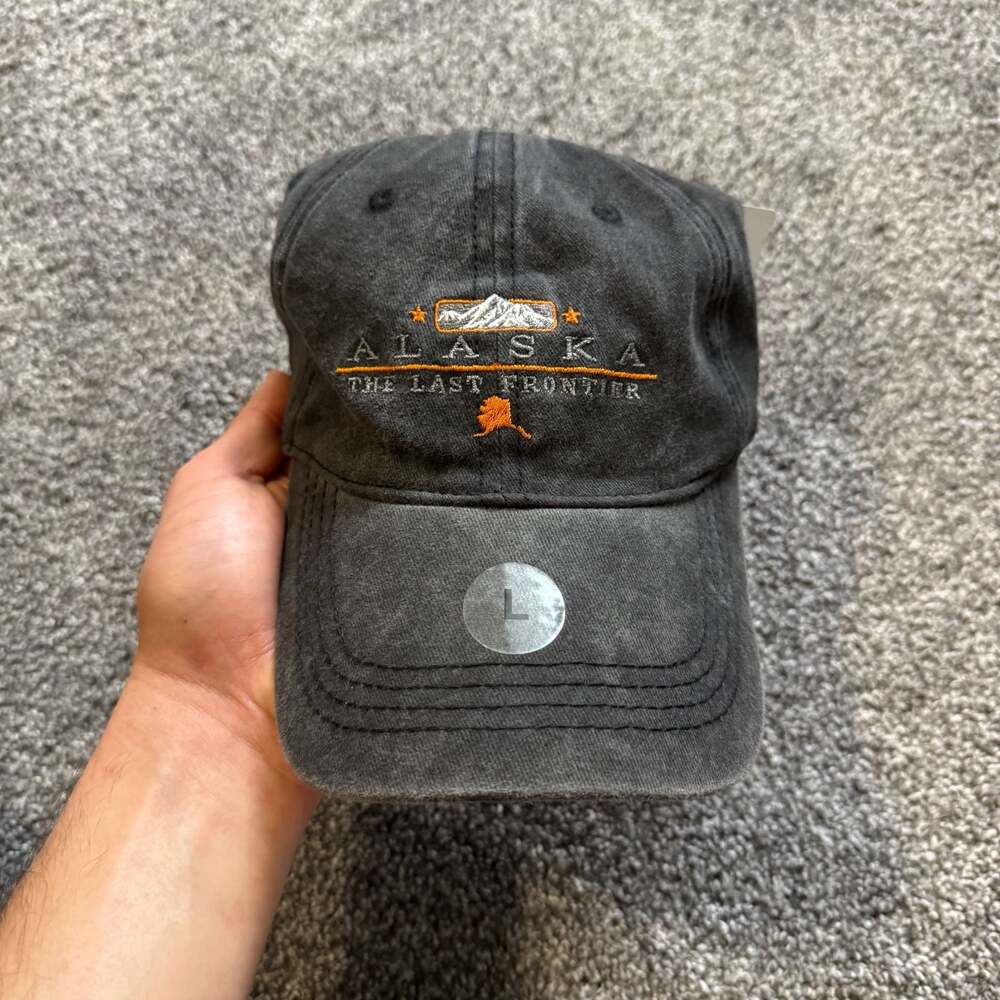 Prairie Mountain Alaska The Last Frontier Buckle Strap Dad Hat Black Cotton Cap